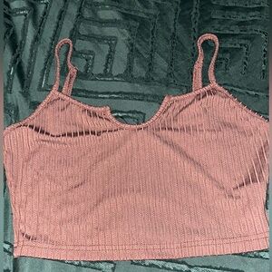 Dark brown crop tank top